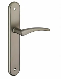Thirard Ensemble de poignées pour porte intérieure Vesta sans trou, carré 7mm, entr'axes 195mm, nickelé satiné -* Poignée Sur Plaque