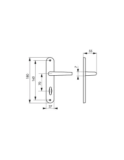 Clearance SP Ensemble de poignées pour porte intérieure Ares à condamnation, entr'axes 165mm, chromé -
