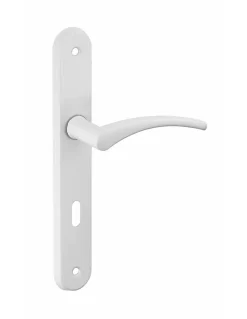 Discount Thirard Ensemble de poignées pour porte intérieure Hebe trou de clé, carré 7mm, entr'axes 195mm, laqué blanc -