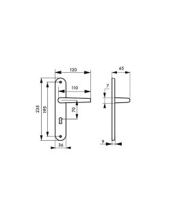 Discount Thirard Ensemble de poignées pour porte intérieure Hebe trou de clé, carré 7mm, entr'axes 195mm, laqué blanc -