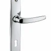 Discount Thirard Ensemble de poignées pour porte intérieure Abbeville trou de clé, carré 7mm, entr'axes 165mm, chromé -