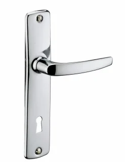 Discount Thirard Ensemble de poignées pour porte intérieure Abbeville trou de clé, carré 7mm, entr'axes 165mm, chromé -