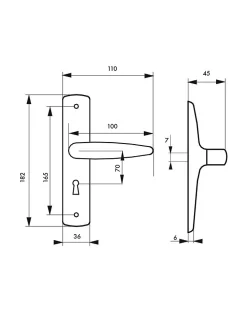 Discount Thirard Ensemble de poignées pour porte intérieure Abbeville trou de clé, carré 7mm, entr'axes 165mm, chromé -
