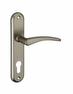 Thirard Ensemble de poignées pour porte d'entrée Vesta trou de cylindre, carré 7mm, entr'axes 165mm, noir -* Poignée Sur Plaque|Poignée De Porte Intérieure