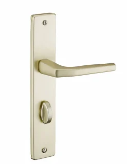 Thirard Ensemble de poignées pour porte intérieure Picardie à condamnation, carré 8mm, entr'axes 195mm, couleur champagne -* Poignée Sur Plaque
