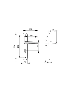 Outlet Thirard Ensemble de poignées pour salle de bain/toilette Pelope à condamnation, carré 7mm, entr'axes 195mm, argent -