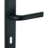 Thirard Ensemble de poignées pour porte intérieure Leto trou de clé, carré 7mm, entr'axes 165mm, noir -* Poignée Sur Plaque