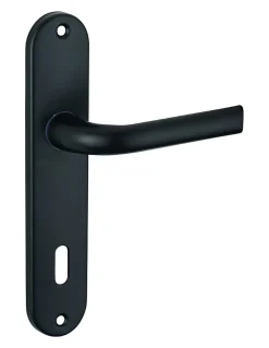 Thirard Ensemble de poignées pour porte intérieure Leto trou de clé, carré 7mm, entr'axes 165mm, noir -* Poignée Sur Plaque