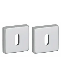 Thirard Ensemble de rosaces carrées Veles, 50x50mm, trou de clé, argent -