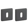 Thirard Ensemble de rosaces carrées Zibel, 50x50mm, trou de clé, noir mat -* Rosace De Porte
