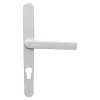 Clearance GoodHome Ensemble poignée d'extérieur sur plaque rond blanc L.125 x 24mm entraxe 195mm Primel