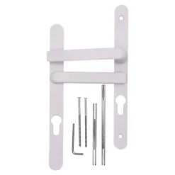 Clearance GoodHome Ensemble poignée d'extérieur sur plaque rond blanc L.125 x 24mm entraxe 195mm Primel