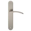 GoodHome Ensemble poignée sur plaque rond Beare effet nickel satin gris L.110.5mm x l.40mm entraxe 195mm* Poignée Sur Plaque|Poignée De Porte Intérieure