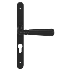 Outlet GoodHome Ensemble poignée sur plaque rond Kilhog effet nickel noir L.130mm x l.24.5mm entraxe 195mm