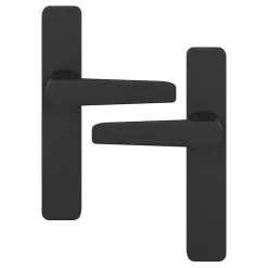 New GoodHome Ensemble poignée sur plaque rectangulaire Kerver effet nickel mat noir L.128mm x l.42mm entraxe 165-195mm