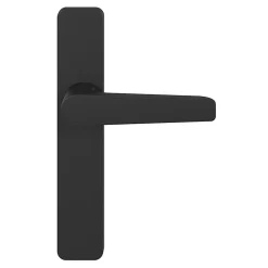 New GoodHome Ensemble poignée sur plaque rectangulaire Kerver effet nickel mat noir L.128mm x l.42mm entraxe 165-195mm