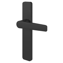 New GoodHome Ensemble poignée sur plaque rectangulaire Kerver effet nickel mat noir L.128mm x l.42mm entraxe 165-195mm