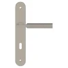 Discount GoodHome Ensemble poignée sur plaque rond Esles aluminium L.243 x l.40mm entraxe 195mm