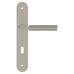 Discount GoodHome Ensemble poignée sur plaque rond Esles aluminium L.243 x l.40mm entraxe 195mm