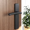 GoodHome Ensemble poignée sur plaque rectangulaire Irvil effet nickel mat noir L.126.5mm x l.42mm entraxe 165-195mm* Poignée Sur Plaque|Poignée De Porte Intérieure