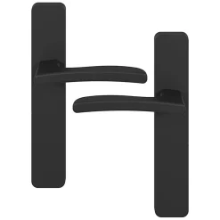 GoodHome Ensemble poignée sur plaque rectangulaire Irvil effet nickel mat noir L.126.5mm x l.42mm entraxe 165-195mm* Poignée Sur Plaque|Poignée De Porte Intérieure