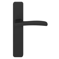 GoodHome Ensemble poignée sur plaque rectangulaire Irvil effet nickel mat noir L.126.5mm x l.42mm entraxe 165-195mm* Poignée Sur Plaque|Poignée De Porte Intérieure
