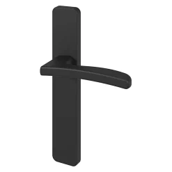 GoodHome Ensemble poignée sur plaque rectangulaire Irvil effet nickel mat noir L.126.5mm x l.42mm entraxe 165-195mm* Poignée Sur Plaque|Poignée De Porte Intérieure