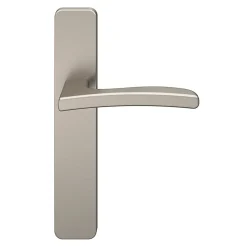 Online GoodHome Ensemble poignée sur plaque rectangulaire Irvil effet nickel satin gris L.126.5mm x l.42mm entraxe 165-195mm