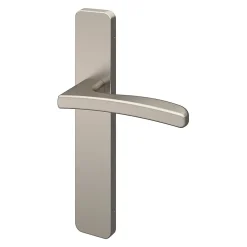 Online GoodHome Ensemble poignée sur plaque rectangulaire Irvil effet nickel satin gris L.126.5mm x l.42mm entraxe 165-195mm