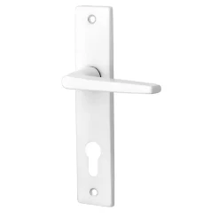 Ensemble poignée sur plaque cylindre rectangulaire Colan satin blanc L.106mm x l.39.8mm entraxe 165mm* Poignée Sur Plaque|Poignée De Porte Intérieure