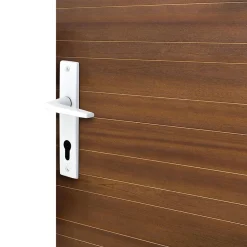 Ensemble poignée sur plaque cylindre rectangulaire Colan satin blanc L.106mm x l.39.8mm entraxe 165mm* Poignée Sur Plaque|Poignée De Porte Intérieure