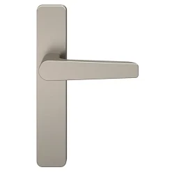 New GoodHome Ensemble poignée sur plaque rectangulaire Kerver effet nickel satin gris L.128mm x l.42mm entraxe 165-195mm