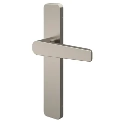 New GoodHome Ensemble poignée sur plaque rectangulaire Kerver effet nickel satin gris L.128mm x l.42mm entraxe 165-195mm