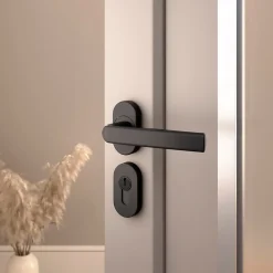 Sale GoodHome Ensemble poignée sur rosace Sel scroll à visser Primel mat gris anthracite