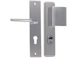 Sale Bricard Ensemble poignées porte blindées Manhattan entraxe 195 mm argent rectangulaire