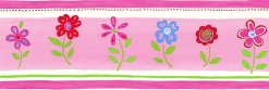 Sale Estahome frise papier peint fleurs rose - 500 x 17.6 cm - 177303