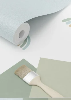 Best Estahome papier peint arcs en ciel vert menthe grisé et bleu gris - 53 cm x 10.05 m - 139254