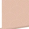 Sale Estahome papier peint art déco rose pêche - 53 cm x 10.05 m - 139218