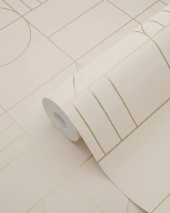 Best Estahome papier peint art déco rose pêche clair et or - 53 cm x 10.05 m - 139206