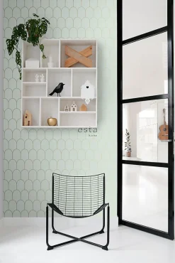 Best Estahome papier peint art déco vert menthe clair et or - 53 cm x 10.05 m - 139202