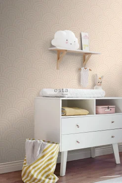 Best Estahome papier peint art déco rose pêche clair et or rose - 53 cm x 10.05 m - 139216
