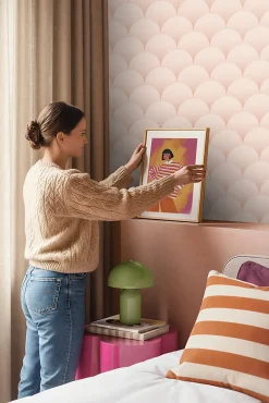 Sale Estahome papier peint art déco rose clair - 50 x 900 cm - 139465