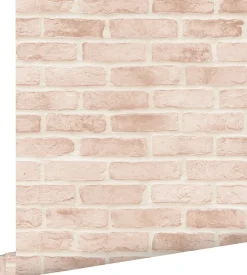 Clearance Estahome papier peint brique rose pêche clair - 53 cm x 10.05 m - 139166