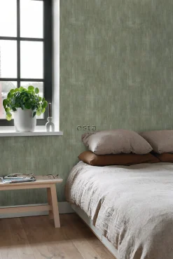 Best Estahome papier peint effet béton vert olive grisé - 53 cm x 10.05 m - 148754