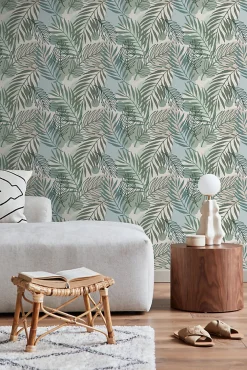 Best Estahome papier peint feuilles vert et bleu - 50 x 900 cm - 139820