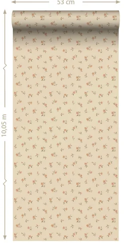 Best Estahome papier peint fleurs intage beige - 53 cm x 10.05 m - 139834