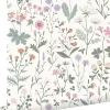 Best Estahome papier peint fleurs des champs violet, rose et vert - 53 cm x 10.05 m - 139482