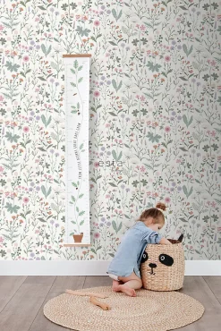 Best Estahome papier peint fleurs des champs violet, rose et vert - 53 cm x 10.05 m - 139482
