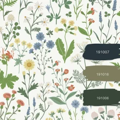Sale Estahome papier peint fleurs des champs multicolore sur blanc - 53 cm x 10.05 m - 139390