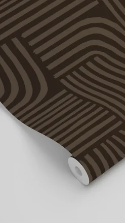 Sale Estahome papier peint graphique 3D brun foncé - 50 x 900 cm - 139940